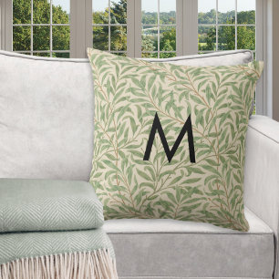 William Morris Willow Bough Pattern Monogram Kussen