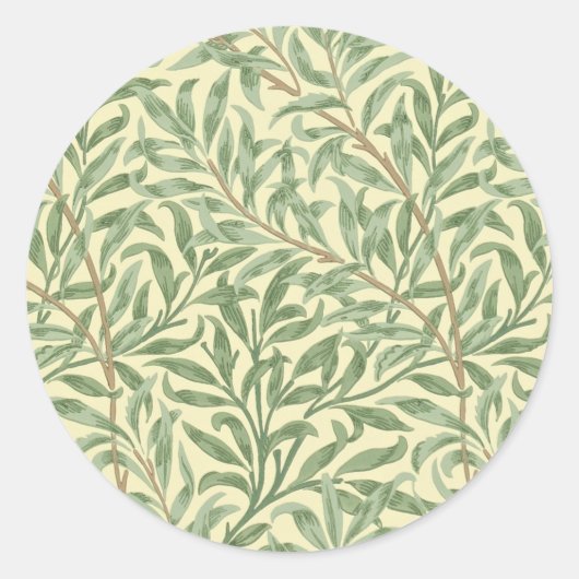 William Morris Willow Bough Ronde Sticker (Voorkant)