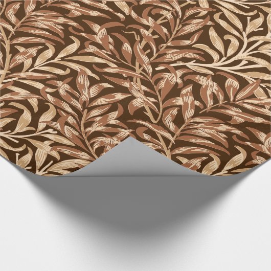 William Morris Willow Bough, Taupe en Brown Cadeaupapier (Hoek)