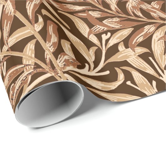 William Morris Willow Bough, Taupe en Brown Cadeaupapier (Rol Hoek)