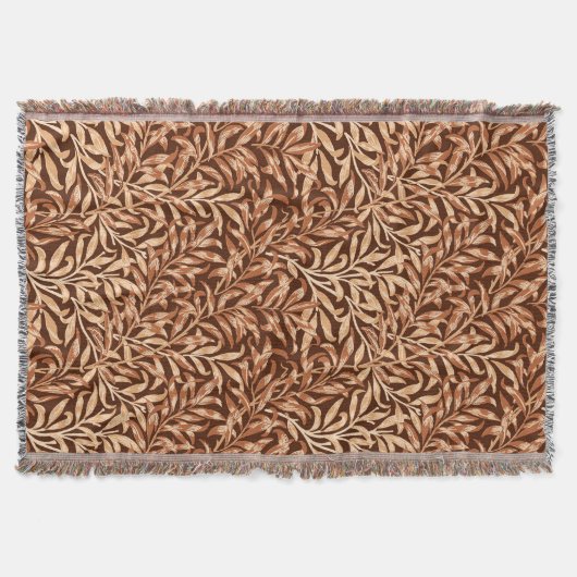 William Morris Willow Bough, Taupe en Brown Deken (Voorkant)