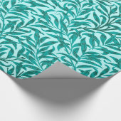 William Morris Willow Bough, Turquoise en Aqua Cadeaupapier (Hoek)