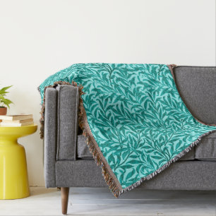 William Morris Willow Bough, Turquoise en Aqua Deken