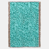 William Morris Willow Bough, Turquoise en Aqua Deken (Voorkant Verticaal)