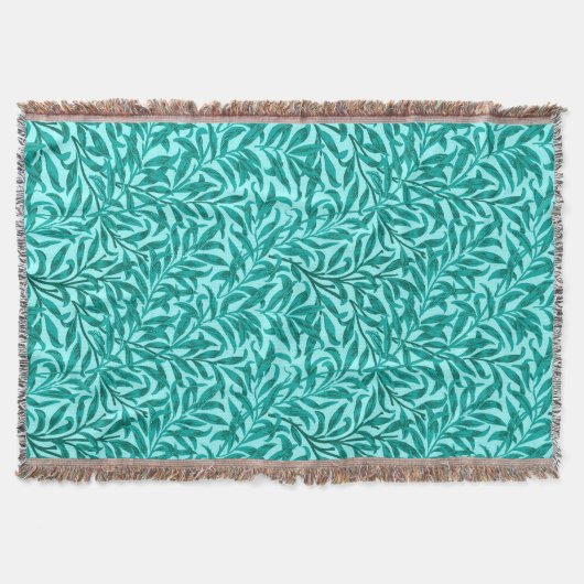 William Morris Willow Bough, Turquoise en Aqua Deken (Voorkant)