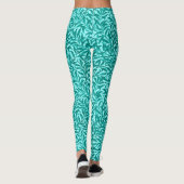 William Morris Willow Bough, Turquoise en Aqua Leggings (Achterkant)