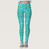 William Morris Willow Bough, Turquoise en Aqua Leggings (Voorkant)