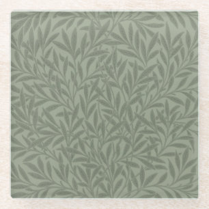 William Morris Willow Flower Classic Glazen Onderzetter