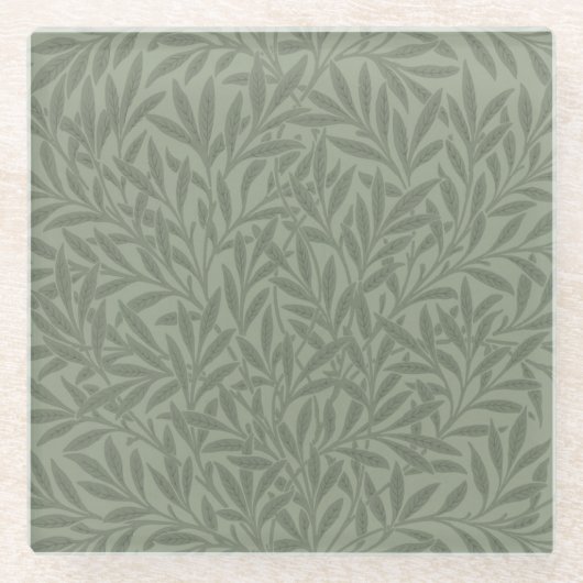 William Morris Willow Flower Classic Glazen Onderzetter (Voorkant)