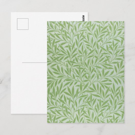 William Morris Willow Flower Classic Green Briefkaart (Voorkant / Achterkant)