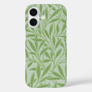 William Morris Willow Flower Classic Green iPhone 16 Hoesje