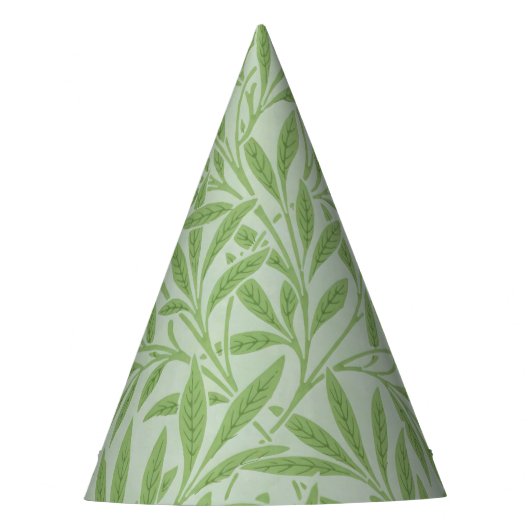 William Morris Willow Flower Classic Green Feesthoedjes (Voorkant)