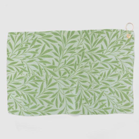 William Morris Willow Flower Classic Green Golfhanddoek (Horizontaal)