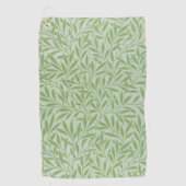 William Morris Willow Flower Classic Green Golfhanddoek (Voorkant)