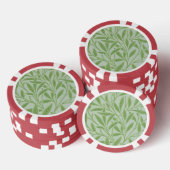William Morris Willow Flower Classic Green Poker Chips (Opstapeling)