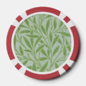William Morris Willow Flower Classic Green Poker Chips (Achterkant)