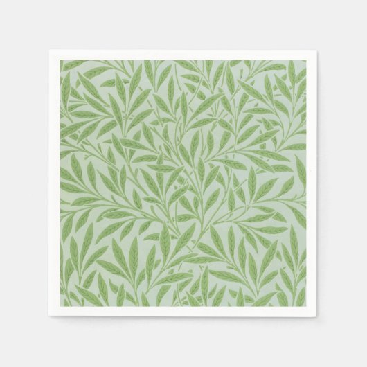 William Morris Willow Flower Classic Green Servet (Voorkant)