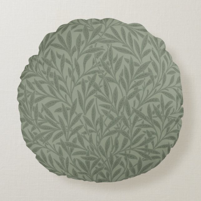 William Morris Willow Flower Classic Rond Kussen (Voorkant)