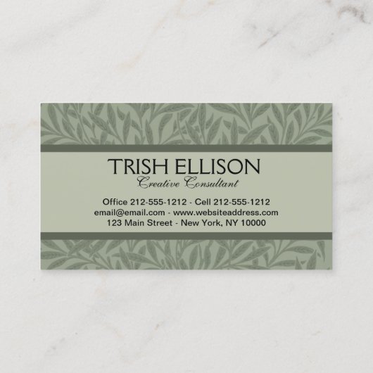 William Morris Willow Flower Classic Visitekaartje (Achterkant)