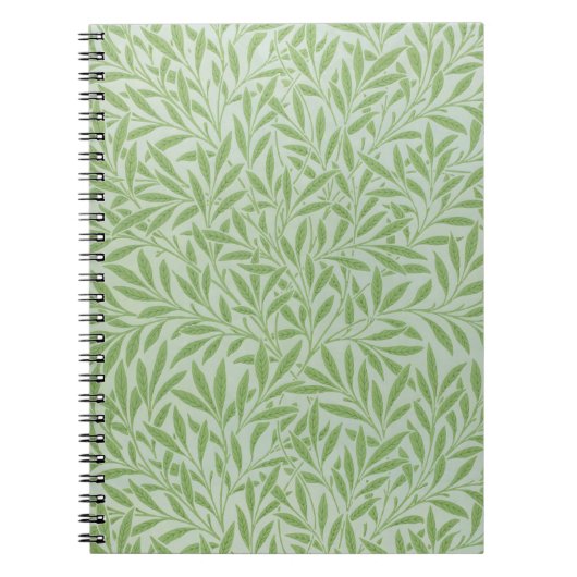 William Morris Willow Flower Klassiek Groen Notitieboek (Voorkant)