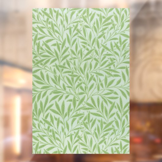William Morris Willow Flower Klassiek Groen Raamsticker (Vel 2)