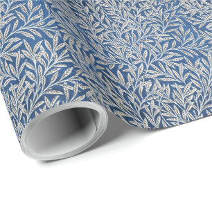 William Morris  Willow Leaves Dark Blue Cadeaupapier