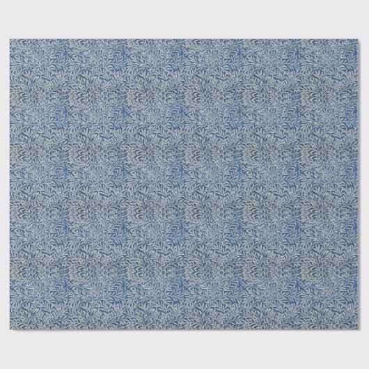 William Morris  Willow Leaves Dark Blue Cadeaupapier (Vlak)