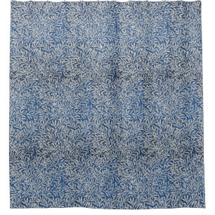 William Morris Willow Leaves Dark Blue Douchegordijn