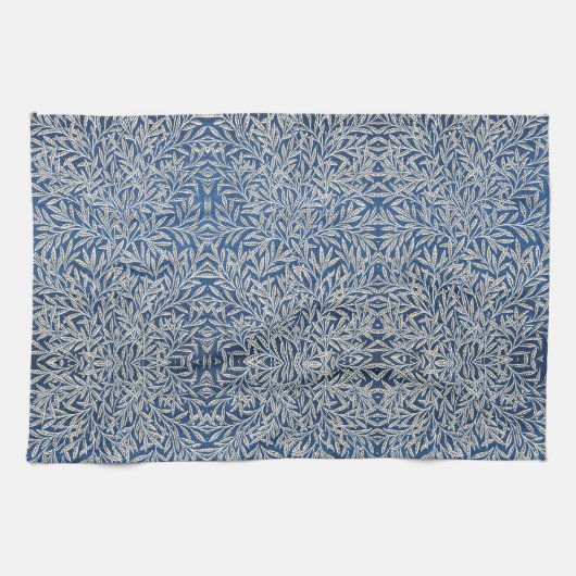 William Morris  Willow Leaves Dark Blue Theedoek (Horizontaal)