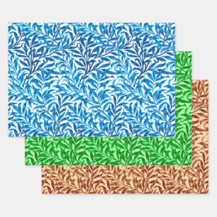 William Morris Willow, Light Blue, Green & Beige Inpakpapier Vel