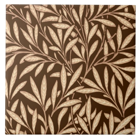 William Morris Willow Pattern, Brown and Beige  Tegeltje (Voorkant)