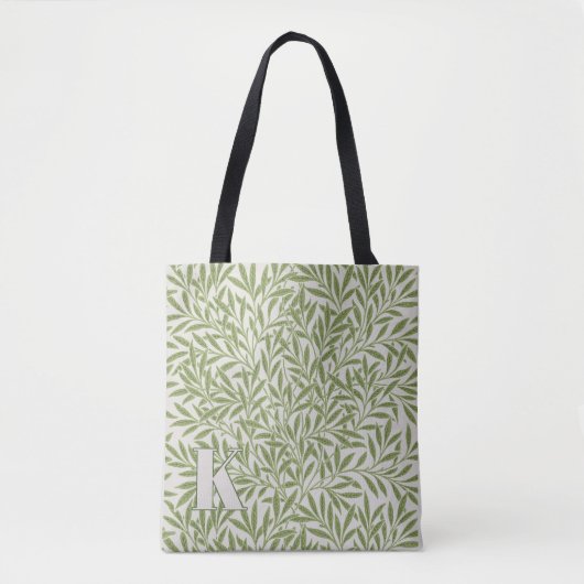 William Morris Willow Pattern Corner-Initiaal Tote Bag (Voorkant)