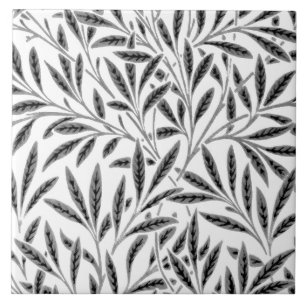 William Morris Willow Pattern, Grey / Grey & White Tegeltje