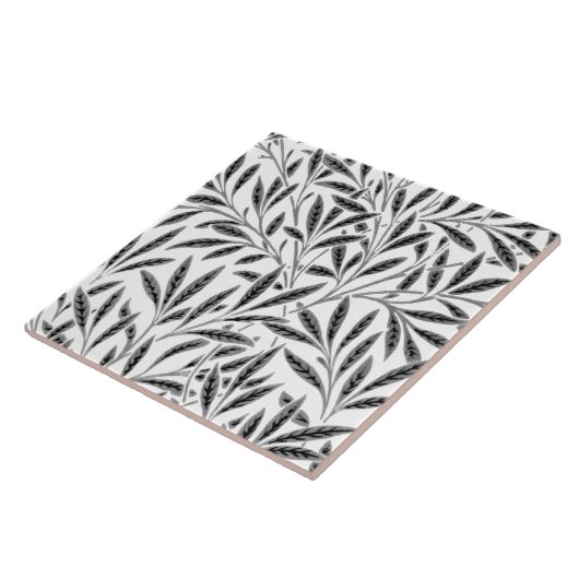 William Morris Willow Pattern, Grey / Grey & White Tegeltje (Zijkant)