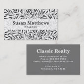 William Morris Willow Pattern, Grey / Grey & White Visitekaartje (Voorkant / Achterkant)