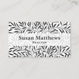 William Morris Willow Pattern, Grey / Grey & White Visitekaartje