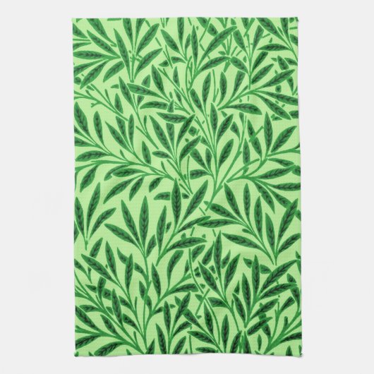 William Morris Willow Pattern, Light Jade Green Theedoek (Verticaal)
