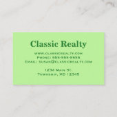 William Morris Willow Pattern, Light Jade Green Visitekaartje (Achterkant)