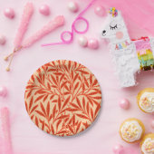 William Morris Willow Pattern, Mandarin Oranje Papieren Bordje (Feest)