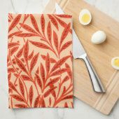 William Morris Willow Pattern, Mandarin Oranje Theedoek (Quarter Fold)