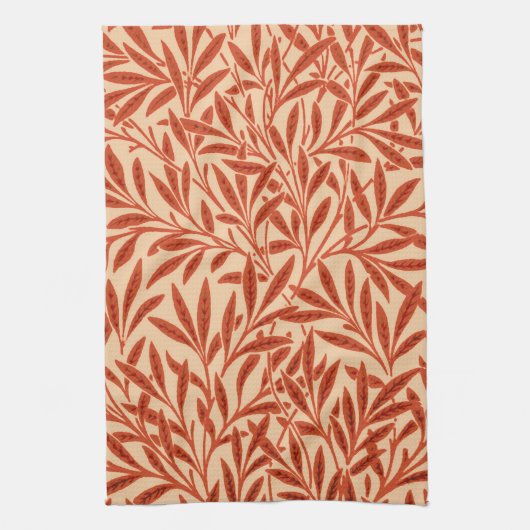 William Morris Willow Pattern, Mandarin Oranje Theedoek (Verticaal)