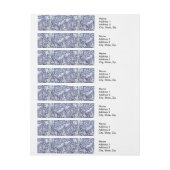 William Morris Windrush blauwe bloemen Adreslabel Wikkel (Vel)