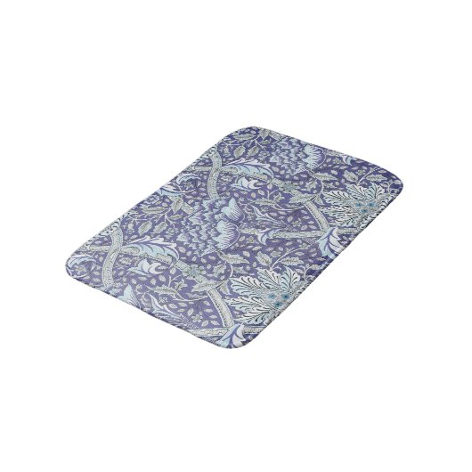 William Morris Windrush blauwe bloemen Badmat (Gekanteld)