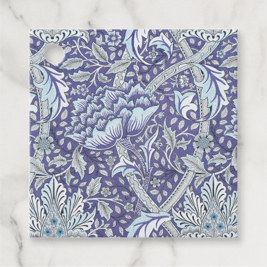 William Morris Windrush blauwe bloemen Bedankjes Labels (Voorkant)
