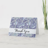 William Morris Windrush blauwe bloemen Bedankkaart (Voorkant)