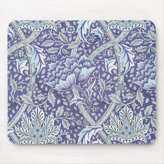 william morris windrush blauwe bloemen bloem muismat (Voorkant)