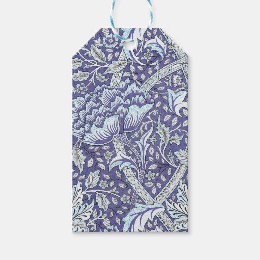 William Morris Windrush blauwe bloemen Cadeaulabel (Voorkant)