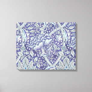 William Morris Windrush blauwe bloemen Canvas Afdruk