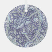 William Morris Windrush blauwe bloemen Glas Ornament (Voorkant)