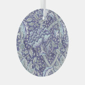 William Morris Windrush blauwe bloemen Glas Ornament (Voorkant Rechts)